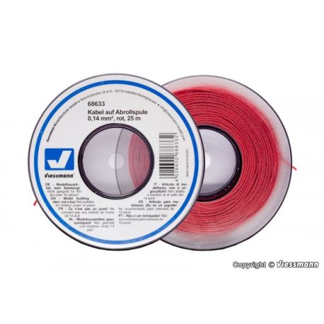 Kabel 25 m, 0,14 mm rot