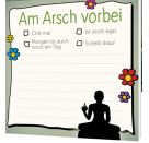 Klebezettel-Am Arsch vorbei