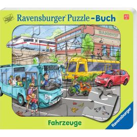 Ravensburger Puzzle-Buch: Fahrzeuge - Kinderbuch ab 3 Jahren, Puzzle mit 12 Teilen, Spielbuch, Wimmelbuch, Pappbilderb