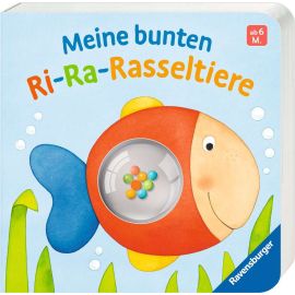 Meine bunten Ri-Ra-Rasseltiere – Rasselbuch für Kinder ab 6 Monaten, Babybuch, Spielbuch