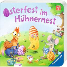 Osterfest im Hühnernest: Kinderbuch ab 2 Jahren, kleines Geschenk fürs Osternest, Pappbilderbuch