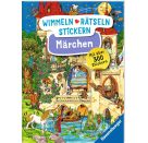Ravensburger Wimmeln, Rätseln, Stickern: Märchen - Stickerbuch ab 4 Jahren, 13 Wimmelbilder, über 300 Sticker, Märchen