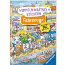 Ravensburger Wimmeln, Rätseln, Stickern: Fahrzeuge - Stickerbuch ab 4 Jahren, 13 Wimmelbilder, über 300 Sticker, Fahrz