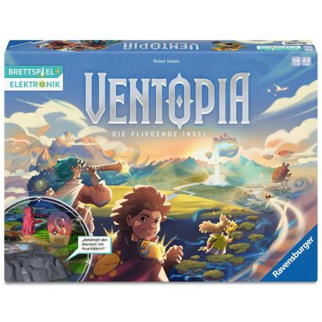 Ravensburger 24582 Ventopia - Die fliegende Insel, Brettspiel mit Elektronik für Kinder ab 7 Jahren für 1 bis 4 Spiele