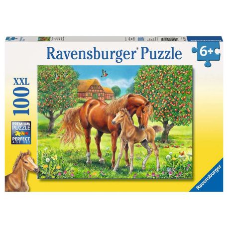 Ravensburger 10577 Puzzle Pferdeglück auf der Wiese 100 Teile XXL