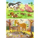 Ravensburger 7590 Puzzle Glückliche Tierfamilien 2 X 12 Teile