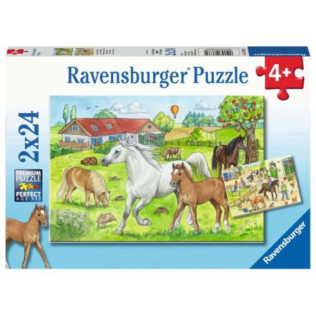 Ravensburger 7833 Puzzle Auf dem Pferdehof 2 X 24 Teile