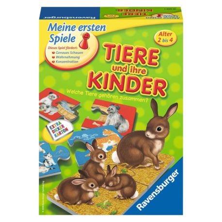 Ravensburger 21403 - Tiere und ihre Kinder - Kinderspiel, Tierwelt kennenlernen -  für 1-4 Spieler ab 2 Jahren