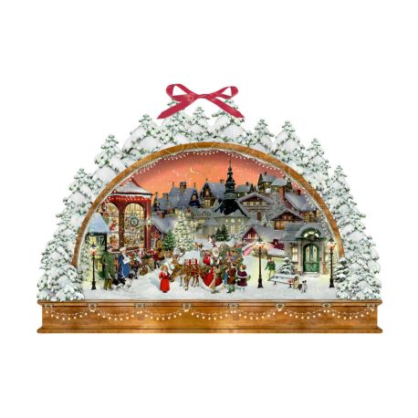 Nostalgischer Lichterbogen, Wand-Adventskalender (Behr)