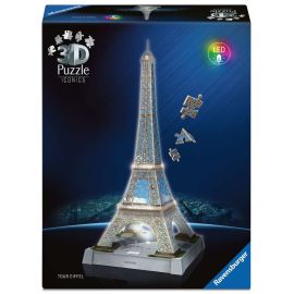 Ravensburger 3D Puzzle Iconics: 12008024 Eiffelturm - mit Licht - Das Wahrzeichen von Paris als detailgetreues und bel