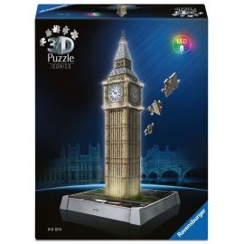 Ravensburger 3D Puzzle Iconics: 12008025 Big Ben - mit Licht - Das berühmte Wahrzeichen von London als detailgetreues