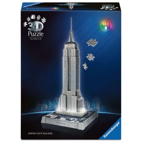 Ravensburger 3D Puzzle Iconics: 12008026 Empire State Building - mit Licht  - Eine Ikone der Skyline von New York als