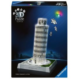Ravensburger 3D Puzzle Iconics: 12008028 Turm von Pisa - mit Licht - Der wohl bekannteste schiefe Turm der Welt als de