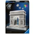 Ravensburger 3D Puzzle Iconics: 12008029 Triumphbogen Paris - mit Licht - Das berühmte Monument am Ende der Champs Ély