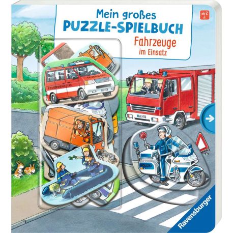 Ravensburger 43873 Mein großes Puzzle-Spielbuch: Fahrzeuge im Einsatz Pappbilderbuch über 10 Euro