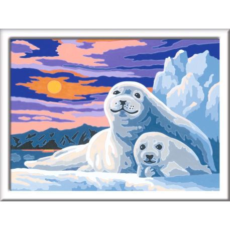 Ravensburger CreArt 28779  - Niedliche Robben - Malen nach Zahlen für Kinder ab 9 Jahre