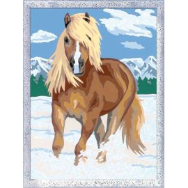 Ravensburger CreArt 28780 - Haflinger im Schnee - Malen nach Zahlen Pferde für Kinder ab 9 Jahre