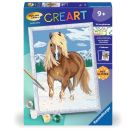 Ravensburger CreArt 28780 - Haflinger im Schnee - Malen nach Zahlen Pferde für Kinder ab 9 Jahre