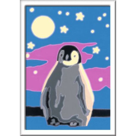 Ravensburger Malen nach Zahlen 28775 - Kleiner Pinguin – Kinder ab 7 Jahren