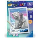 Ravensburger CreArt 28985 - Hallo, kleiner Eisbär - Malen nach Zahlen für Kinder ab 9 Jahre