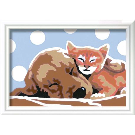 Ravensburger CreArt 20055 - Tierliebe - Malen nach Zahlen Hund und Katze für Kinder ab 9 Jahre