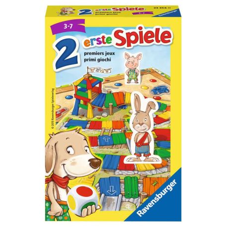 Ravensburger 23354 - Zwei erste Spiele, Mitbringspiel für 2-4 Spieler, Kinderspiel ab 3 Jahren, kompaktes Format, Reis