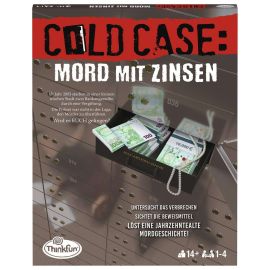 ThinkFun - 76486 - Cold Case: Mord mit Zinsen. Der Krimi im eigenen Heim. Wer findet den Mörder? Ein Rätsel-Spiel für