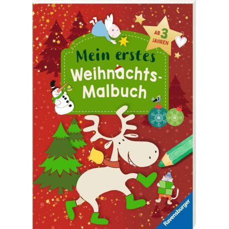Ravensburger Weihnachtsmalbuch - 48 Ausmalbilder für Kinder ab 3 Jahren - mit gestalteter Widmung