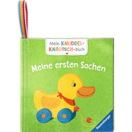 Mein Knuddel-Knautsch-Buch: Meine ersten Sachen, weiches Stoffbuch, waschbares Badebuch, Babyspielzeug ab 6 Monate