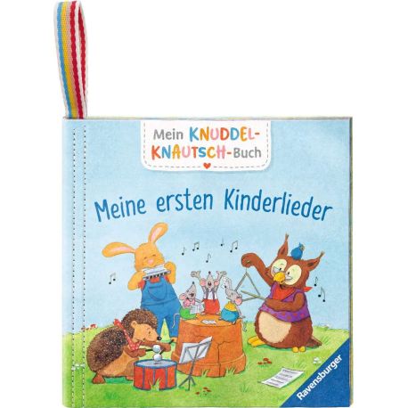 Mein Knuddel-Knautsch-Buch: Meine ersten Kinderlieder, weiches Stoffbuch, waschbares Badebuch, Babyspielzeug ab 6 Mona