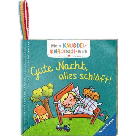 Mein Knuddel-Knautsch-Buch: Gute Nacht, weiches Stoffbuch, waschbares Badebuch, Babyspielzeug ab 6 Monate