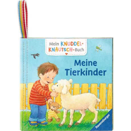 Mein Knuddel-Knautsch-Buch: Meine Tierkinder, weiches Stoffbuch, waschbares Badebuch, Babyspielzeug ab 6 Monate