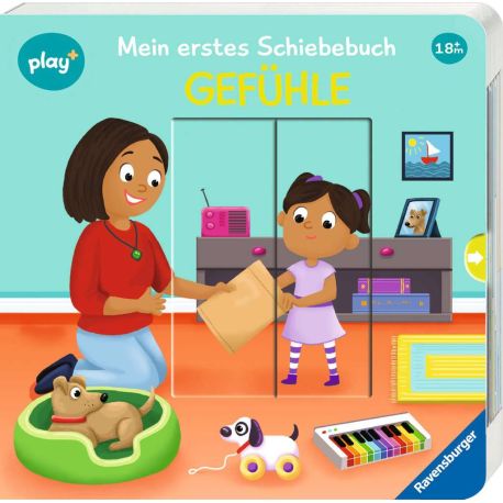 Ravensburger Play+ Mein erstes Schiebebuch: Gefühle, Baby-Buch ab 18 Monate