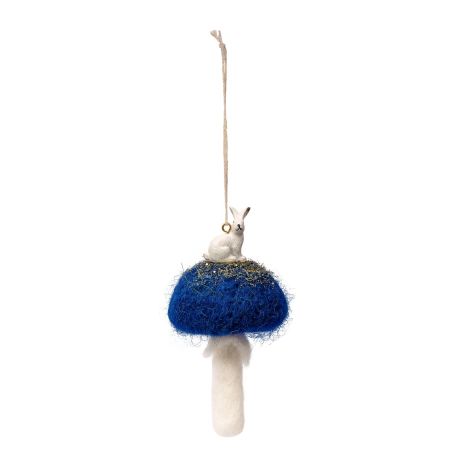 Anhänger Pilz mit Wintertierchen