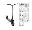 SIX DEGREES Aluminium Scooter All Terrain 300/205 mm schwarz