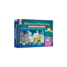 Diamond Painting Adventskalender Glitzerndes Weihnachtsdorf. Mit Material und Werkzeug für 24 Aufsteller