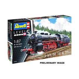 Model Set Schnellzuglokomotive S3/6 BR18 mit Tender, Revell Modellbausatz mit Basiszubehör