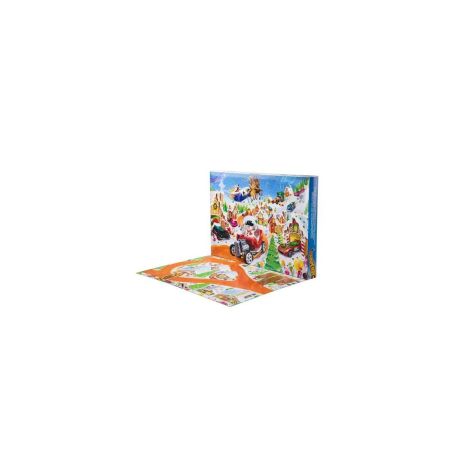 Hot Wheels Adventskalender 2025 mit 10 Spielzeugfahrzeugen im Maßstab 1:64 und 24 Zubehörteilen