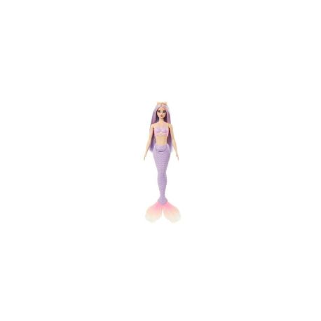 Barbie Meerjungfrau-Puppe mit fliederfarbenem Haar, Schwanzflosse in Violett und Haarband