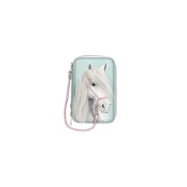 Miss Melody 3 Fach Federtasche mit Pferdekopf Applikation