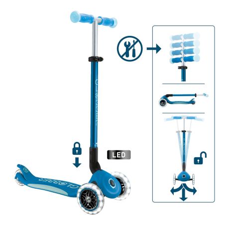 GLOBBER ELITE GLOW LIGHTS petrol, mit Leuchtrollen und Glow-Effekt