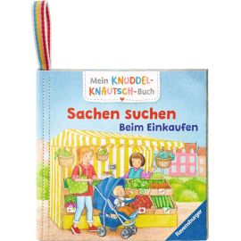 Mein Knuddel-Knautsch-Buch: Sachen suchen. Einkaufen, weiches Stoffbuch, waschbares Badebuch, Babyspielzeug ab 6 Monat