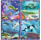 Puzzle UP! Meerestiere von Ravensburger, 12004004 - 4 Puzzles mit 64, 72, 81, 90 Teilen zum Kombinieren und mit extra