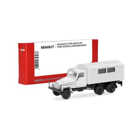 herpa - MiniKit IFA G5 Koffer-LKW mit Fenstern 3achs, weiß