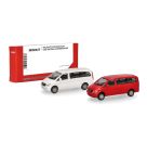 herpa - MiniKit Mercedes-Benz Vito Bus (W639 facelift / 2010), weiß und rot (2 Stück)