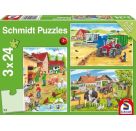 Schmidt Spiele Kinderpuzzle Auf dem Bauernhof, 3x24 Teile