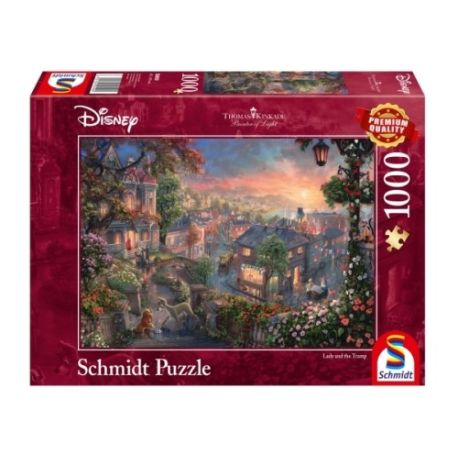 Schmidt Spiele Puzzle Thomas Kinkade Disney Susi und Strolch, 1000 Teile