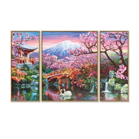 Malen nach Zahlen - Kirschblüte in Japan Triptychon