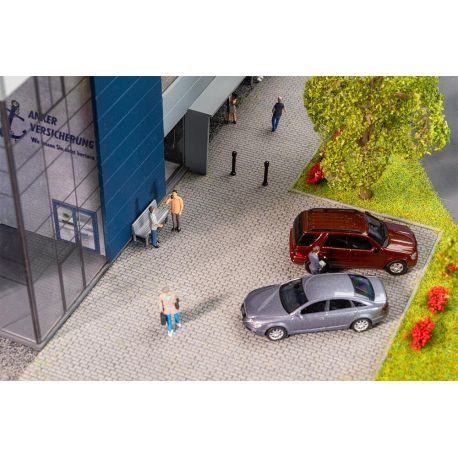 H0 PREMIUM Straßenfolie Kopfsteinpflaster, hellgrau