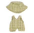 Monster Styles, Bouclé Latzhose mit Fischerhut, mintgrün, Größe 15 cm